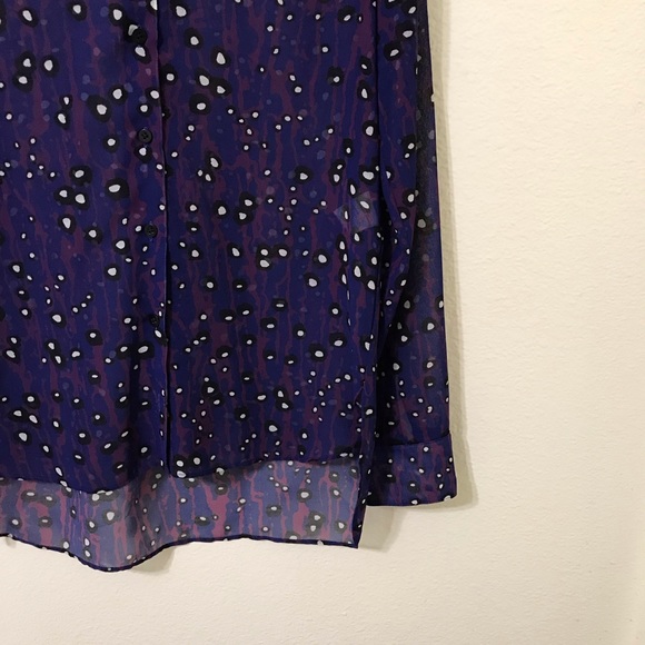 Carven Purple Animal Print Semi Sheer Butt… - Picture 3 of 7